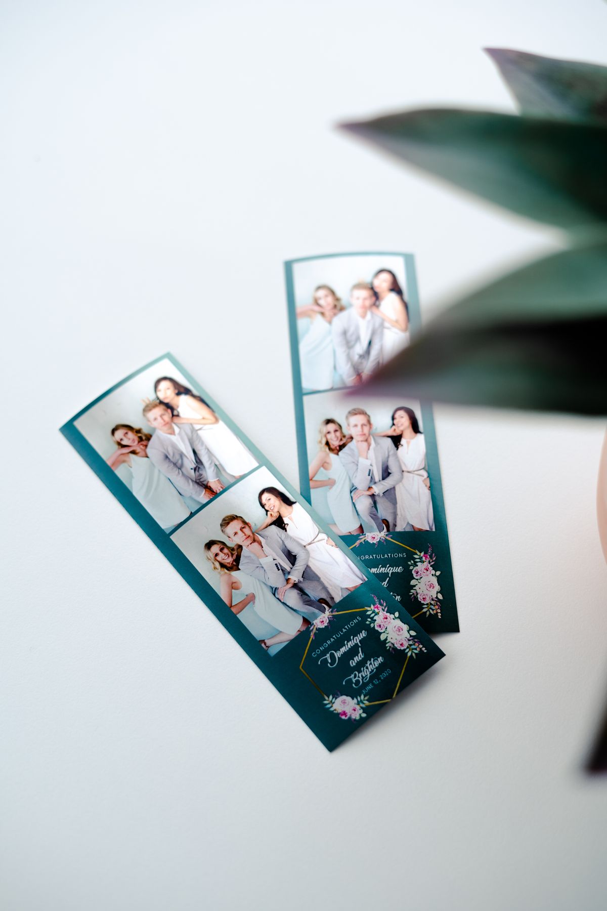 Two custom-designed 2x6 photo strips